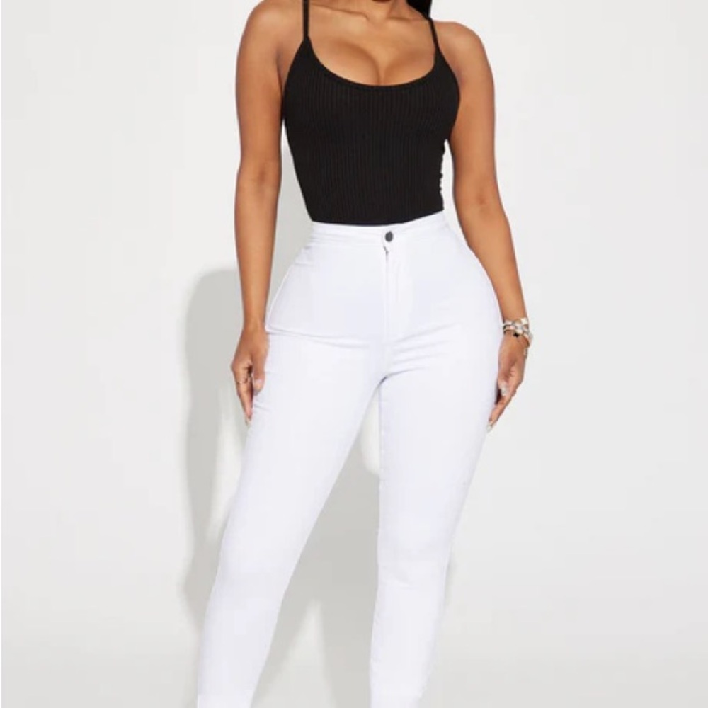 Fashion Nova White Skinny Pants